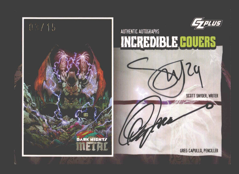 2024 CZX Dark Nights Metal Dual Autograph Card Scott Snyder / Greg Capullo - TvMovieCards.com