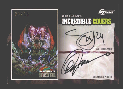 2024 CZX Dark Nights Metal Dual Autograph Card Scott Snyder / Greg Capullo - TvMovieCards.com