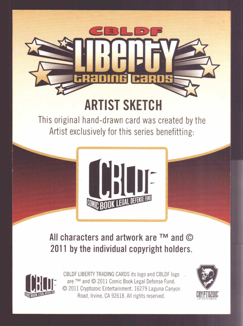2011 CBLDF Comic Book Legal Defense Fund Liberty Artist Sketch Trading Card - TvMovieCards.com