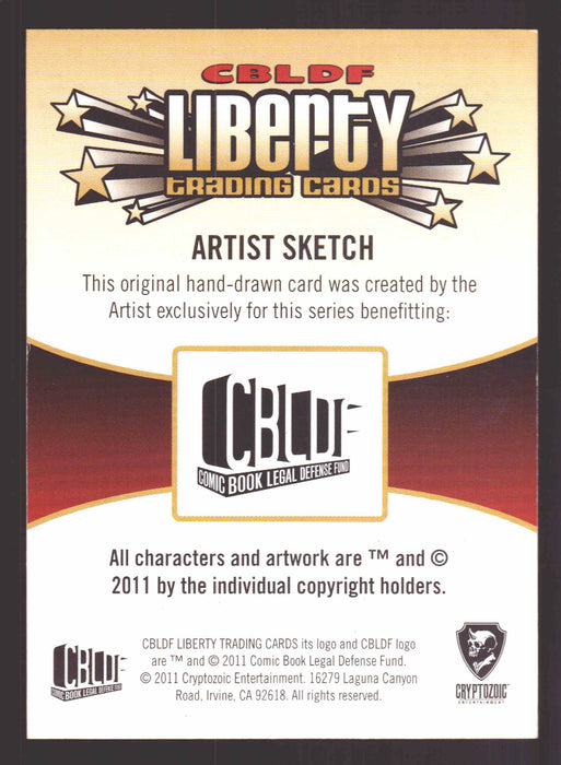 2011 Cryptozoic CBLDF Liberty Artist Sketch Card by Wilson Ramos Jr   - TvMovieCards.com