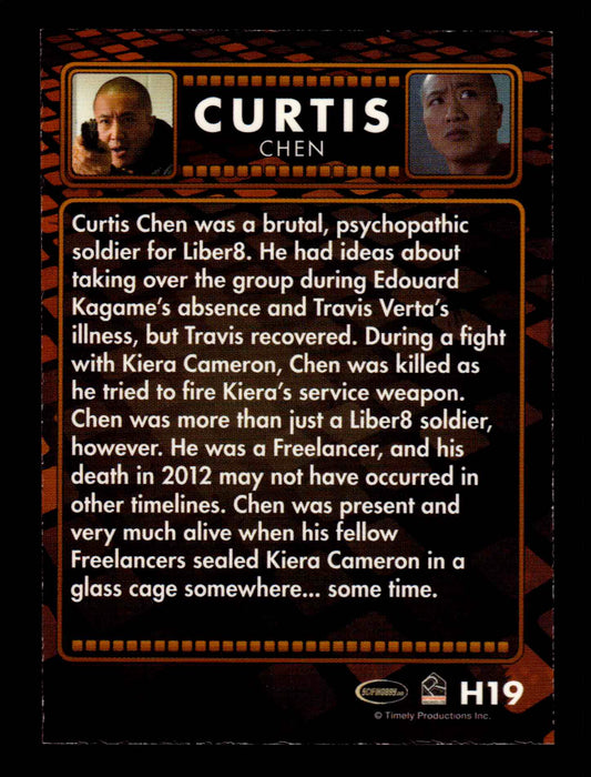 Continuum Season One & Two Character H19 Curtis Chen Rewards Chase Card   - TvMovieCards.com