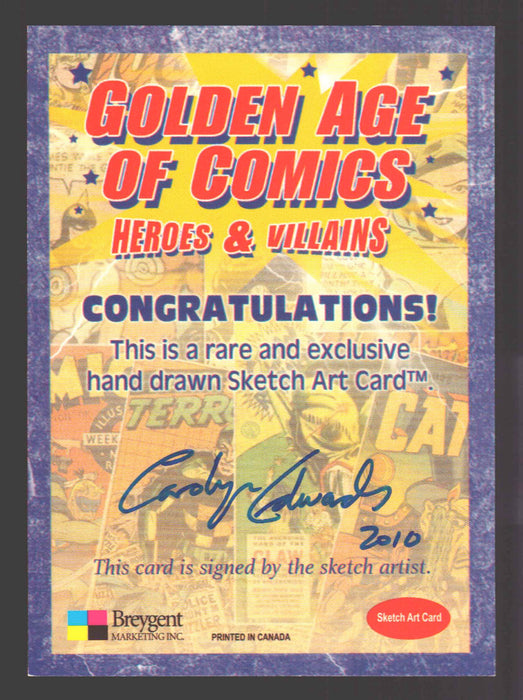 Golden Age of Comics Heroes & Villains Artist Sketch Card Breygent Carolyn Edwar - TvMovieCards.com