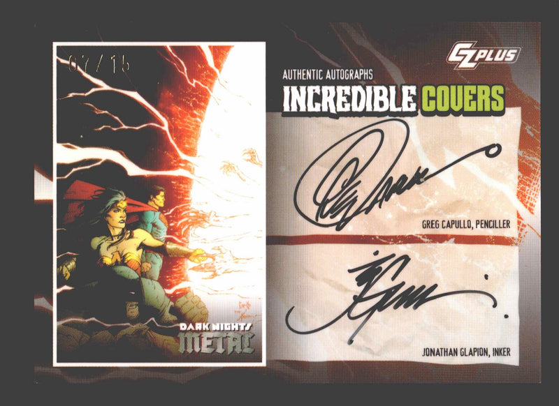 2024 CZX Dark Nights Metal Dual Autograph Card Greg Capullo / Jonathan Glapion - TvMovieCards.com