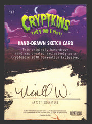 2018 Crypt kins Sketch Trading Card by Niall Westerfield Convention Exclusive - TvMovieCards.com