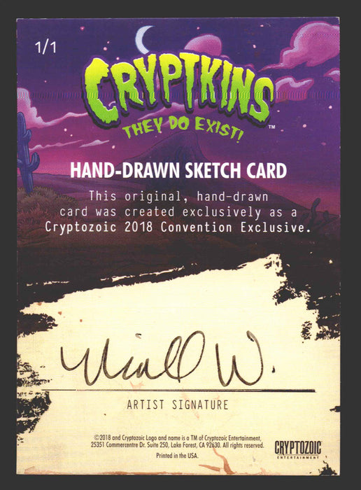 2018 Cryptkins Sketch Trading Card by Niall Westerfield Convention Exclusive Cryptozoic - TvMovieCards.com