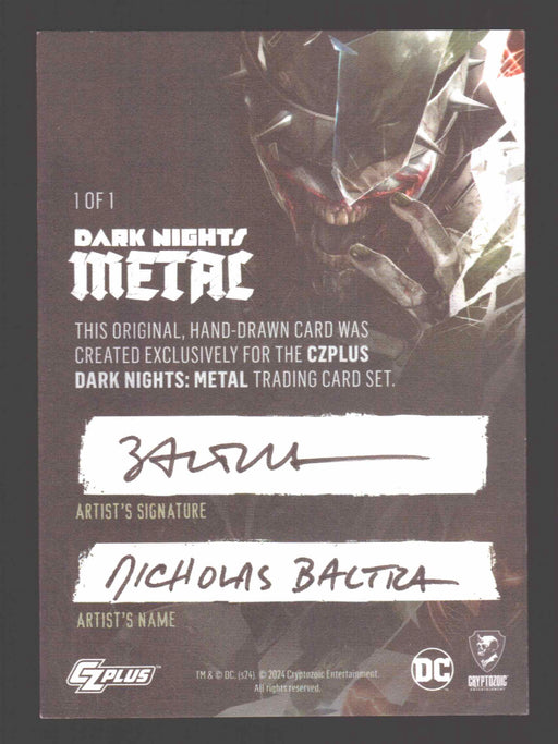 2024 CZX Dark Nights Metal Artist Sketch Trading Card by Nicholas Baltra - TvMovieCards.com