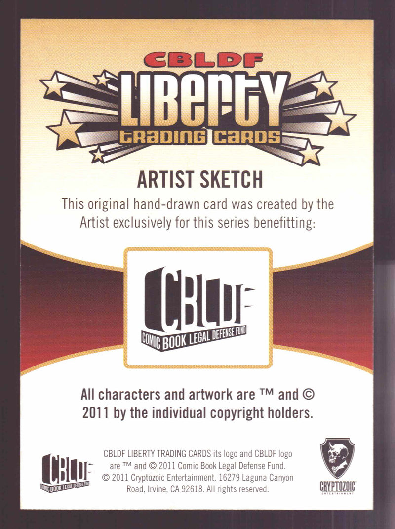 2011 Cryptozoic CBLDF Liberty Artist Sketch Card by Vince Sunico - TvMovieCards.com