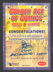 Golden Age of Comics Heroes & Villains Artist Sketch Card Breygent by Brian Kong - TvMovieCards.com
