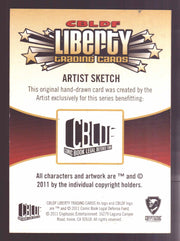 2011 Cryptozoic CBLDF Liberty Artist Sketch Card by Wilson Ramos Jr - TvMovieCards.com