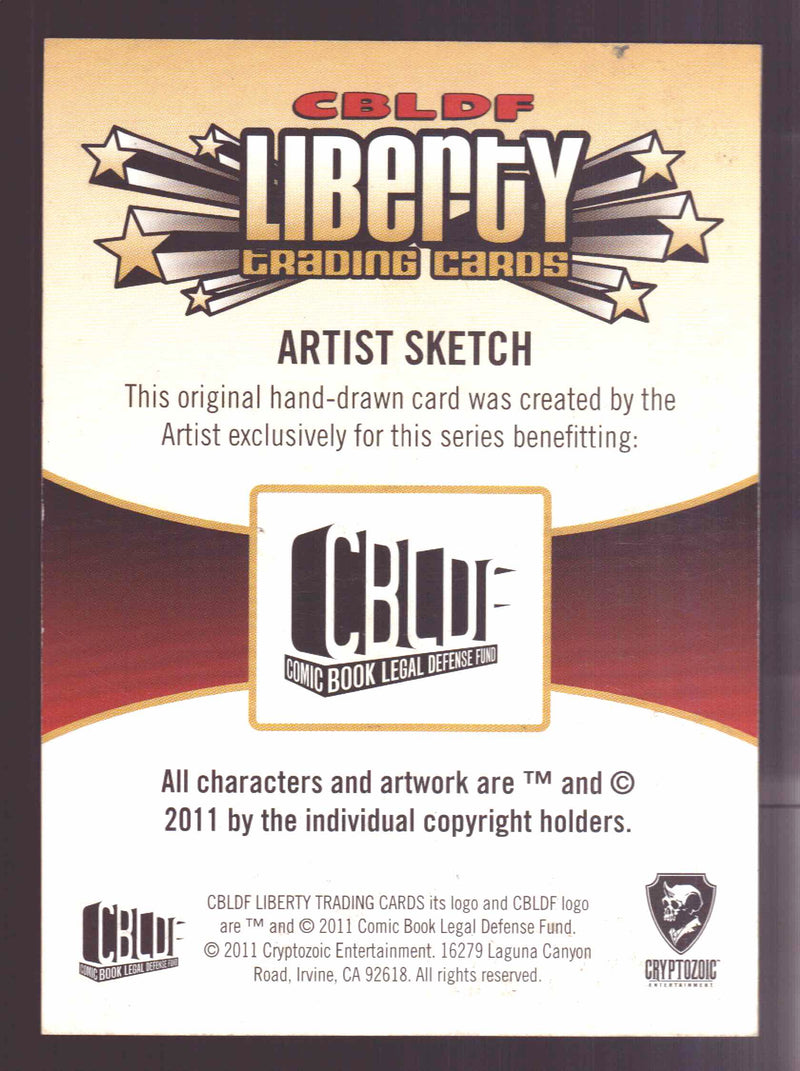 2011 Cryptozoic CBLDF Liberty Artist Sketch Card by Wilson Ramos Jr - TvMovieCards.com