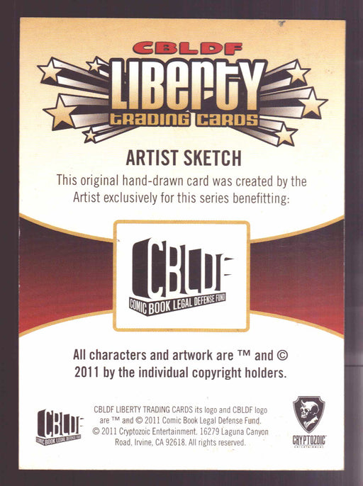 2011 Cryptozoic CBLDF Liberty Artist Sketch Card by Wilson Ramos Jr - TvMovieCards.com