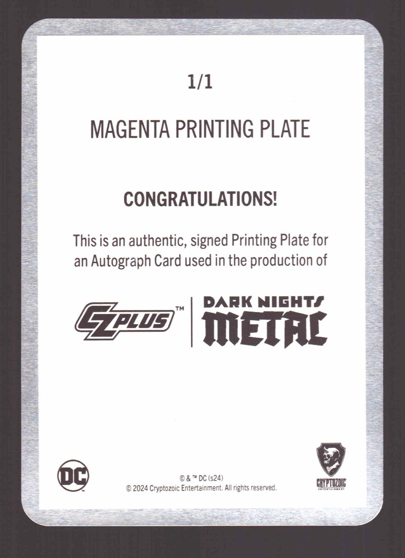 2024 CZX Dark Nights Metal Printing Plate Autograph Card Scott Synder DNM6-SS - TvMovieCards.com