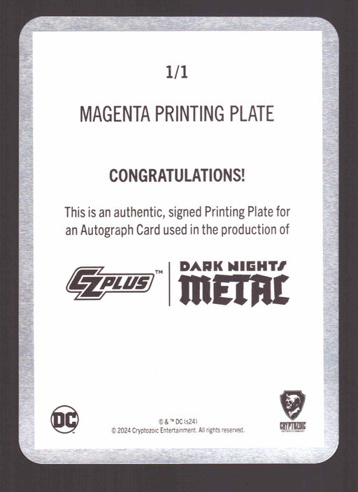 2024 CZX Dark Nights Metal Printing Plate Autograph Card Scott Synder DNM6-SS - TvMovieCards.com