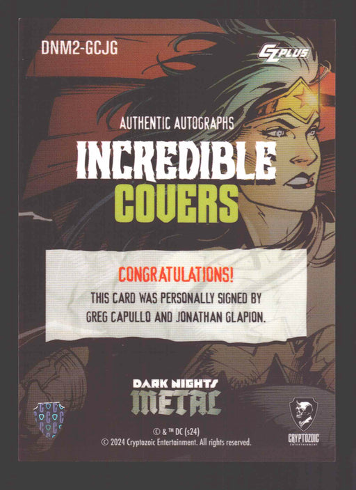 2024 CZX Dark Nights Metal Dual Autograph Card Greg Capullo / Jonathan Glapion - TvMovieCards.com