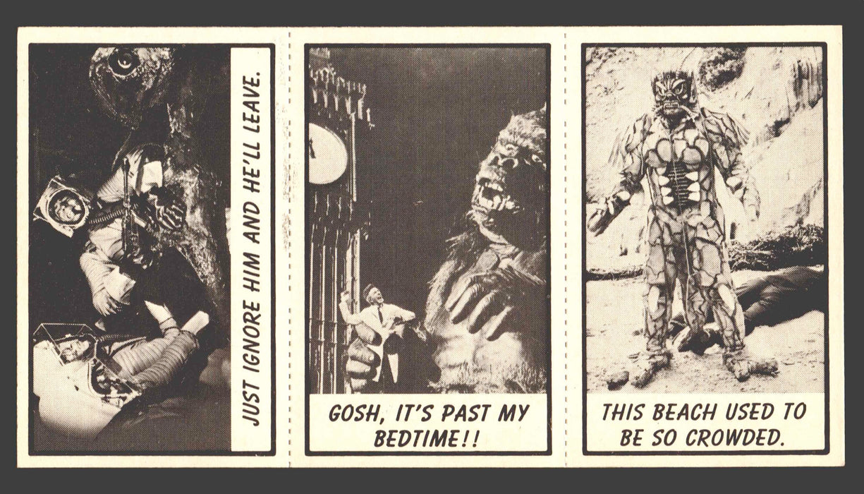 1963 Monster Laffs Midgees Trading Card Panel of 3 Cards #8 #19 #51 - TvMovieCards.com