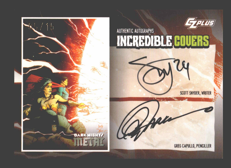 2024 CZX Dark Nights Metal Dual Autograph Card Scott Snyder / Greg Capullo - TvMovieCards.com
