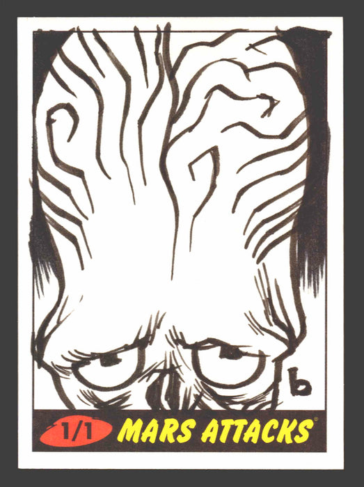 2012 Mars Attacks Heritage Artist Autograph Sketch Trading Card 1/1 Steven Black