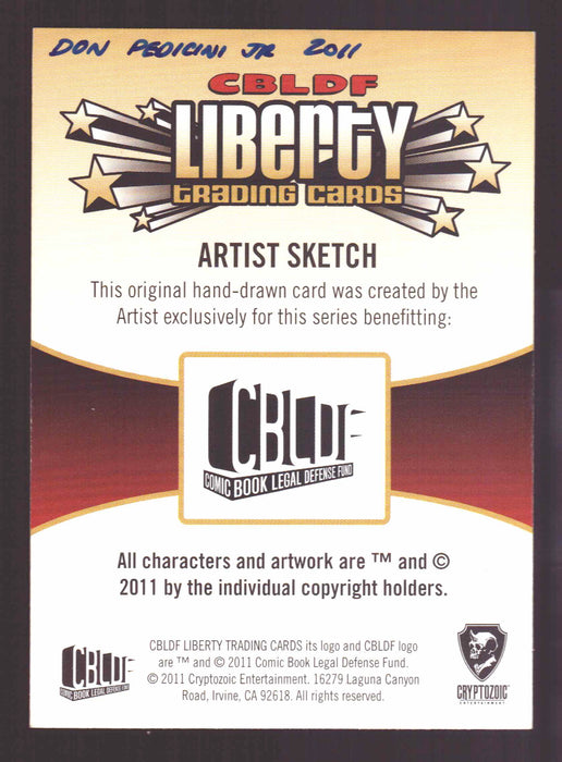 2011 Cryptozoic CBLDF Liberty Artist Sketch Card by Don Pedicini Jr   - TvMovieCards.com