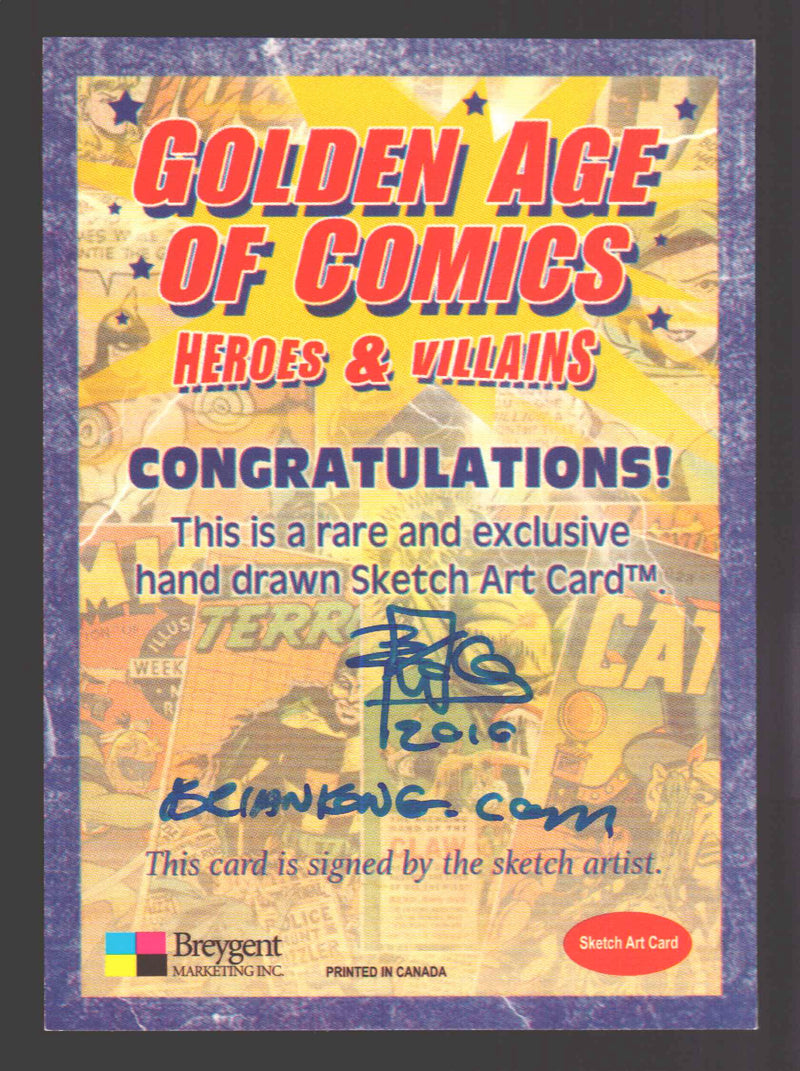 Golden Age of Comics Heroes & Villains Artist Sketch Card Breygent by Brian Kong - TvMovieCards.com