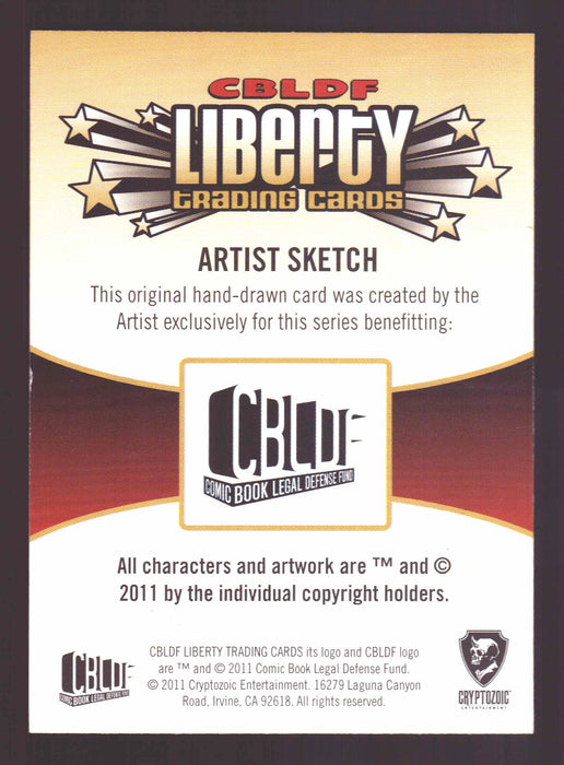 2011 Cryptozoic CBLDF Liberty Artist Sketch Card Bone by Vince Sunico   - TvMovieCards.com