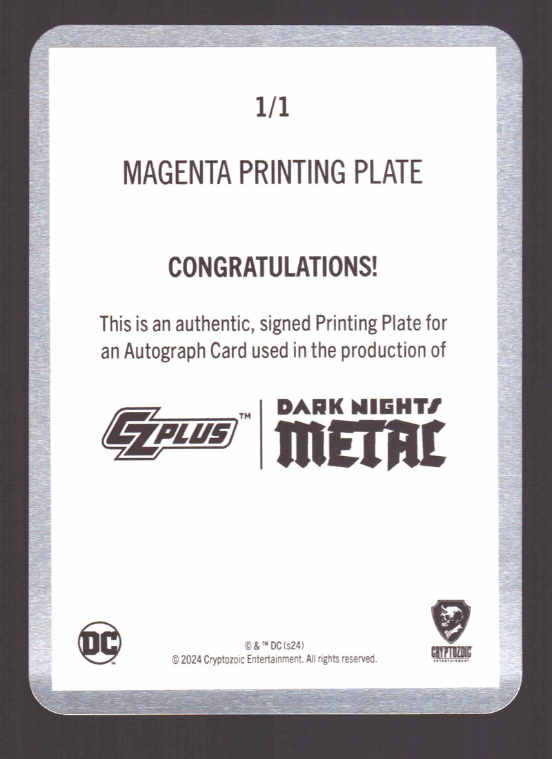 2024 CZX Dark Nights Metal Printing Plate Autograph Card James Tynion IV TF-JTIV - TvMovieCards.com