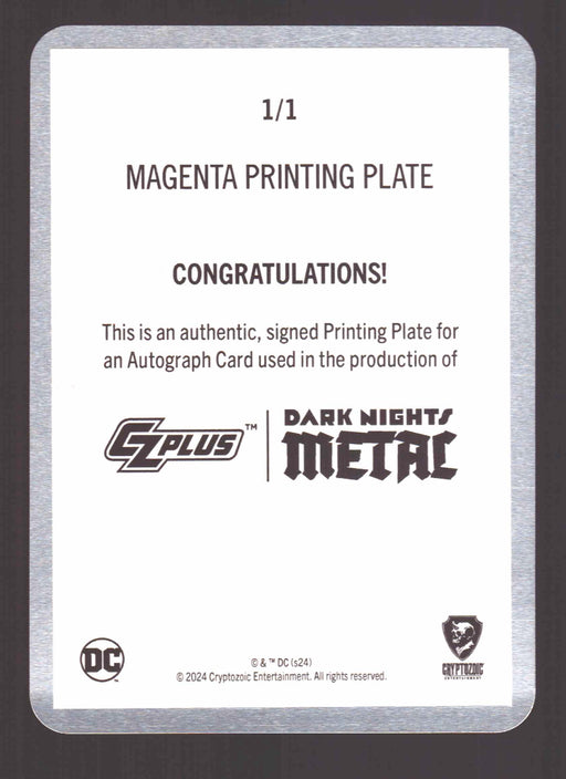 2024 CZX Dark Nights Metal Printing Plate Autograph Card James Tynion IV TF-JTIV - TvMovieCards.com