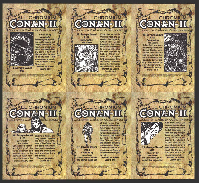 1994 Conan All Chromium II Woman By Jusko Case Topper Uncut 6-Card Sheet   - TvMovieCards.com