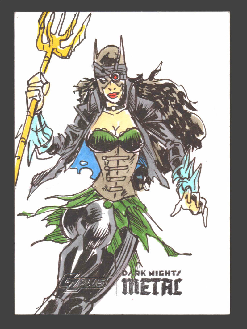 2024 CZX Dark Nights Metal Artist Sketch Trading Card by Ramsey "Raz" Sibaja Jok - TvMovieCards.com
