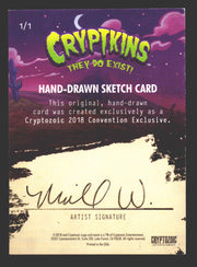 2018 Crypt kins Sketch Trading Card by Niall Westerfield Convention Exclusive - TvMovieCards.com