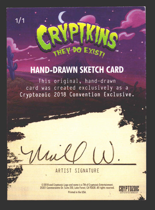 2018 Cryptkins Sketch Trading Card by Niall Westerfield Convention Exclusive Cryptozoic - TvMovieCards.com