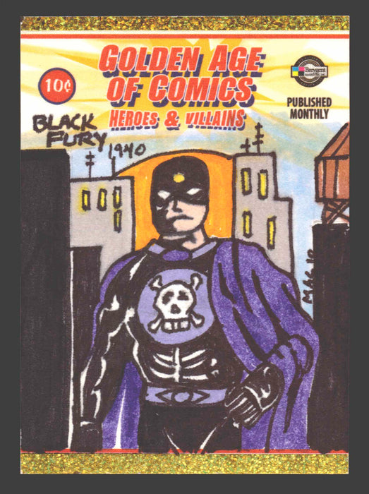 Golden Age of Comics Heroes & Villains Artist Sketch Card Breygent by Mickey Cla - TvMovieCards.com