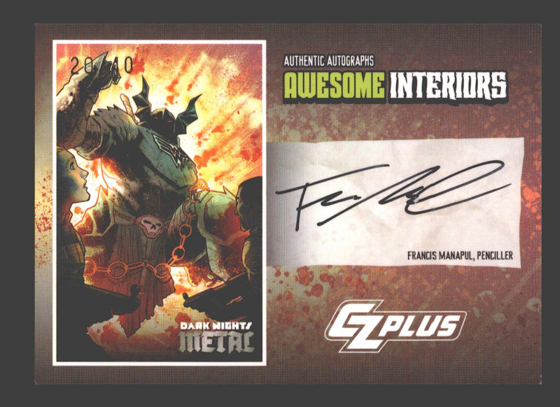 2024 CZX Dark Nights Metal Artist Autograph Card BTMER-FM Francis Manapul - TvMovieCards.com