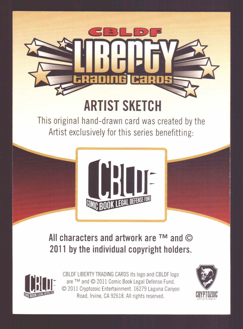 2011 Cryptozoic CBLDF Liberty Artist Sketch Card by Mike Richardson   - TvMovieCards.com