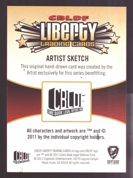 2011 CBLDF Comic Book Legal Defense Fund Liberty Artist Sketch Trading Card - TvMovieCards.com