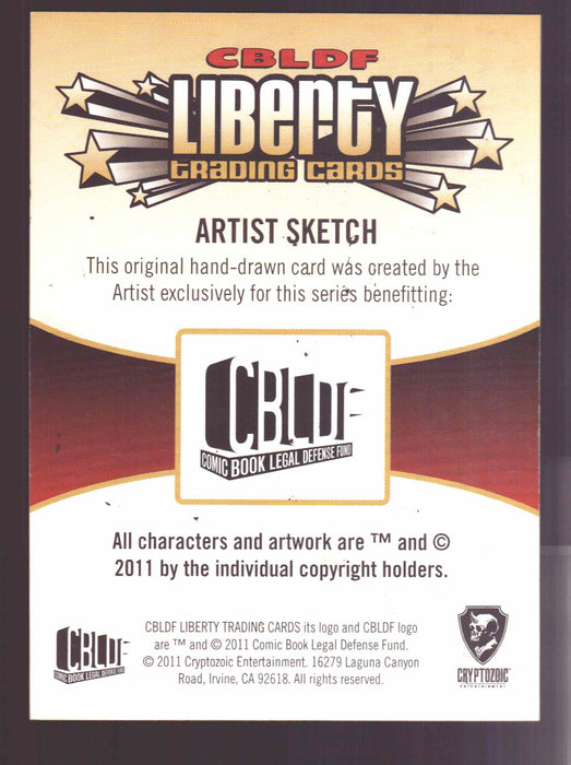 2011 Cryptozoic CBLDF Liberty Artist Sketch Trading Card by Mickey Clausen MAC - TvMovieCards.com
