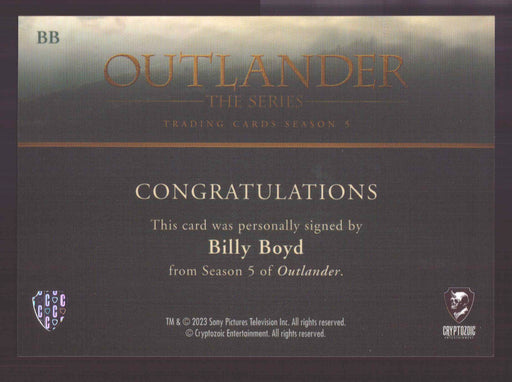 Outlander Season 5 Billy Boyd as Gerald Forbes BB Autograph Card - TvMovieCards.com