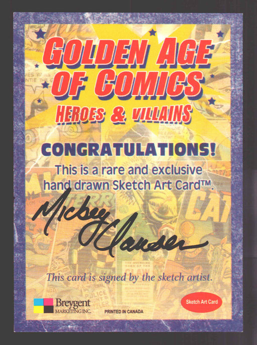 Golden Age of Comics Heroes & Villains Artist Sketch Card Breygent by Mickey Cla - TvMovieCards.com