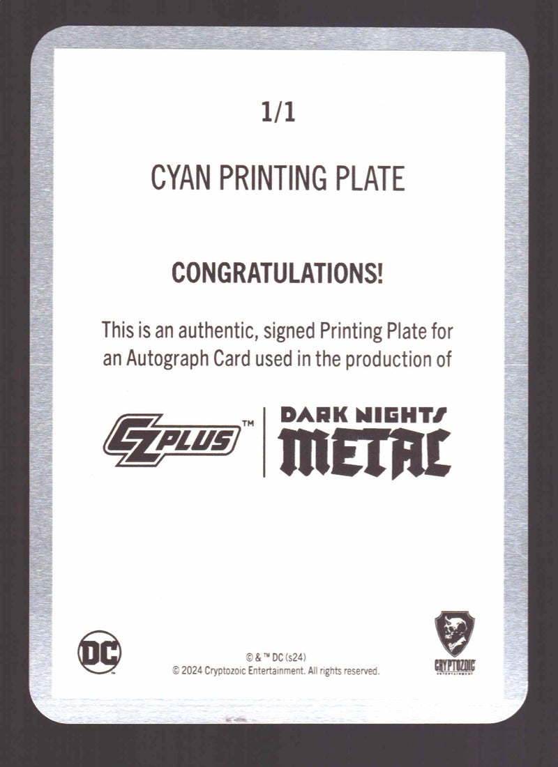 2024 CZX Dark Nights Metal Printing Plate Autograph Card James Tynion IV TC-JTIV - TvMovieCards.com