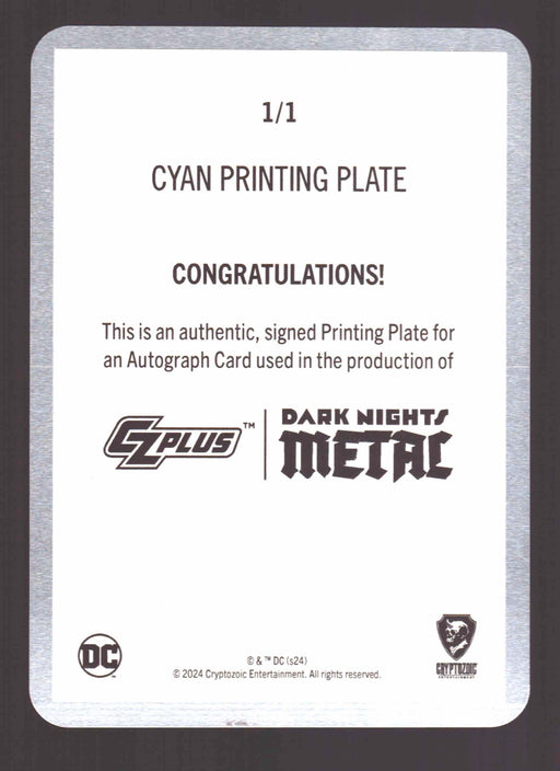 2024 CZX Dark Nights Metal Printing Plate Autograph Card James Tynion IV TC-JTIV - TvMovieCards.com