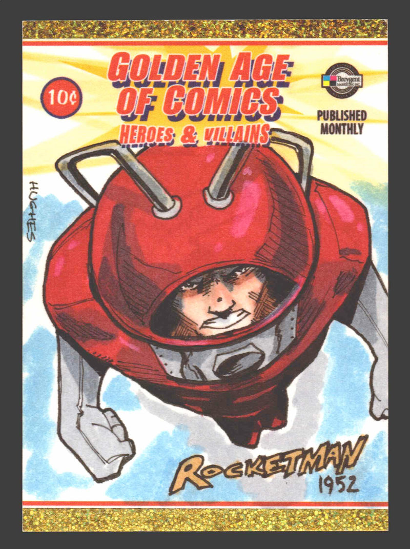 Golden Age of Comics Heroes & Villains Artist Sketch Card Breygent by Jon Hughes - TvMovieCards.com