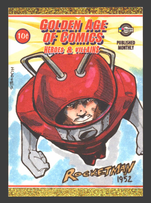 Golden Age of Comics Heroes & Villains Artist Sketch Card Breygent by Jon Hughes - TvMovieCards.com