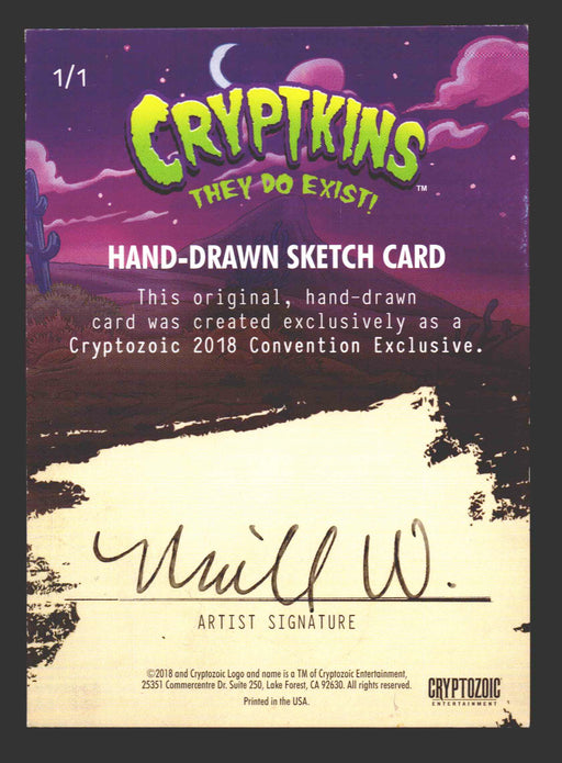 2018 Crypt kins Sketch Trading Card by Niall Westerfield Convention Exclusive - TvMovieCards.com