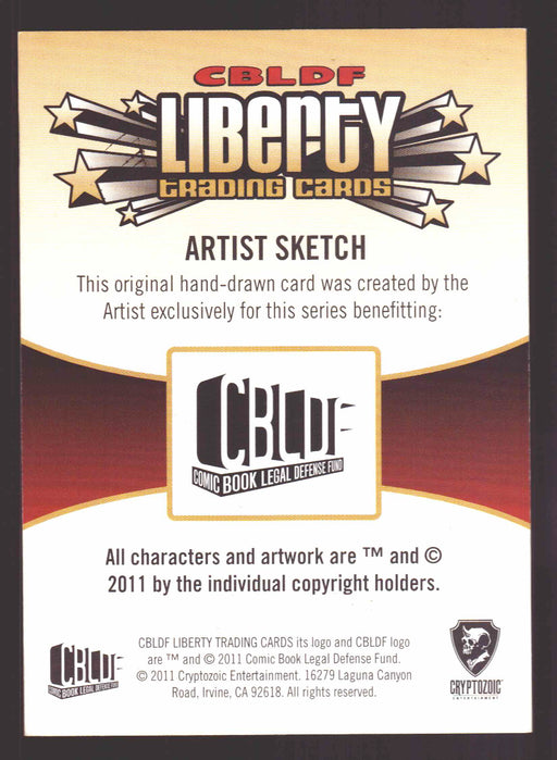 2011 CBLDF Comic Book Legal Defense Fund Liberty Artist Sketch Trading Card   - TvMovieCards.com