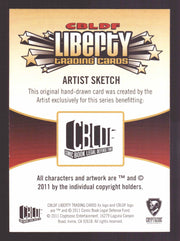 2011 Cryptozoic CBLDF Liberty Artist Sketch Trading Card Bone by Rusty Gilligan - TvMovieCards.com