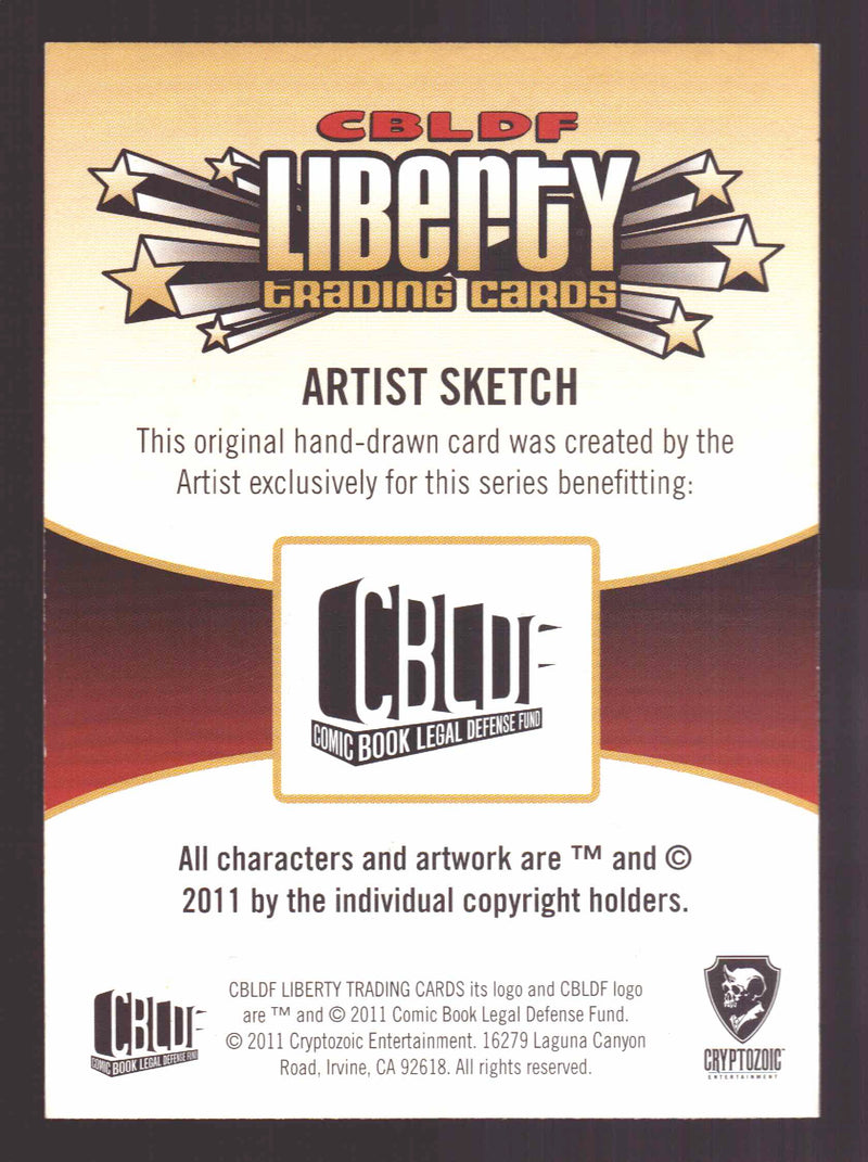 2011 Cryptozoic CBLDF Liberty Artist Sketch Trading Card Bone by Rusty Gilligan - TvMovieCards.com