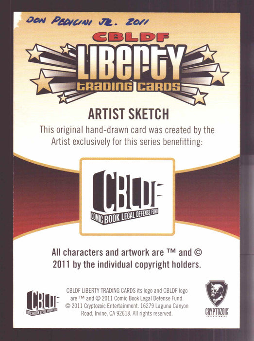 2011 Cryptozoic CBLDF Liberty Artist Sketch Card by Don Pedicini Jr - TvMovieCards.com
