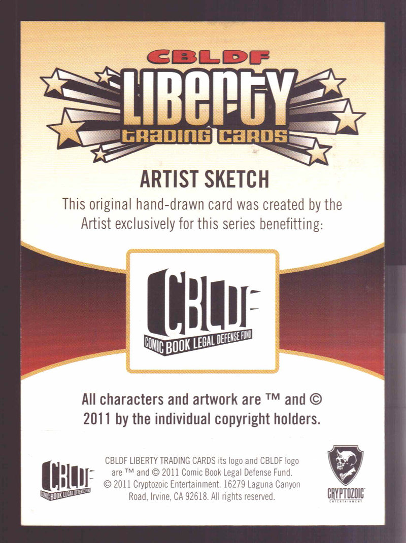 2011 Cryptozoic CBLDF Liberty Artist Sketch Card by James Kochalka - TvMovieCards.com