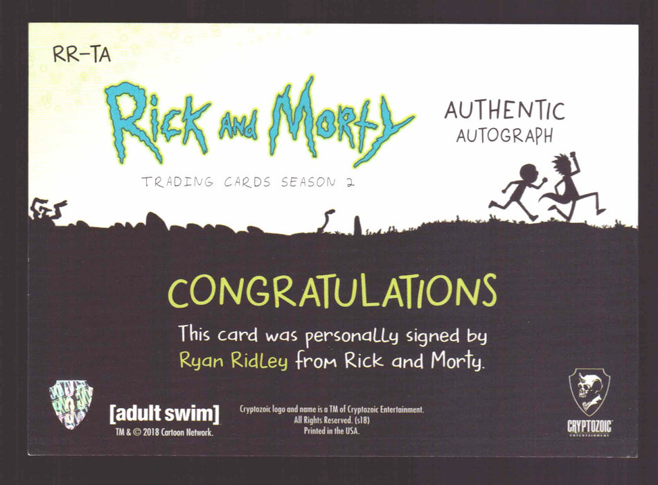 2019 Rick and Morty Season 2 RR-TA Ryan Ridley as Tax Attorney Autograph Card   - TvMovieCards.com