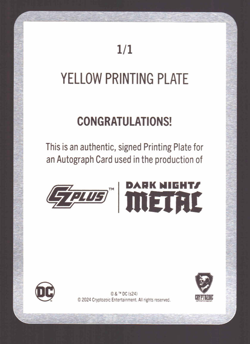 2024 CZX Dark Nights Metal Printing Plate Autograph Card James Tynion IV TF-JTIV - TvMovieCards.com