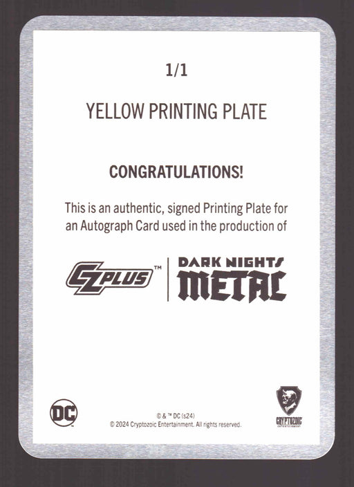 2024 CZX Dark Nights Metal Printing Plate Autograph Card James Tynion IV TF-JTIV - TvMovieCards.com